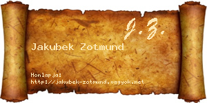 Jakubek Zotmund névjegykártya